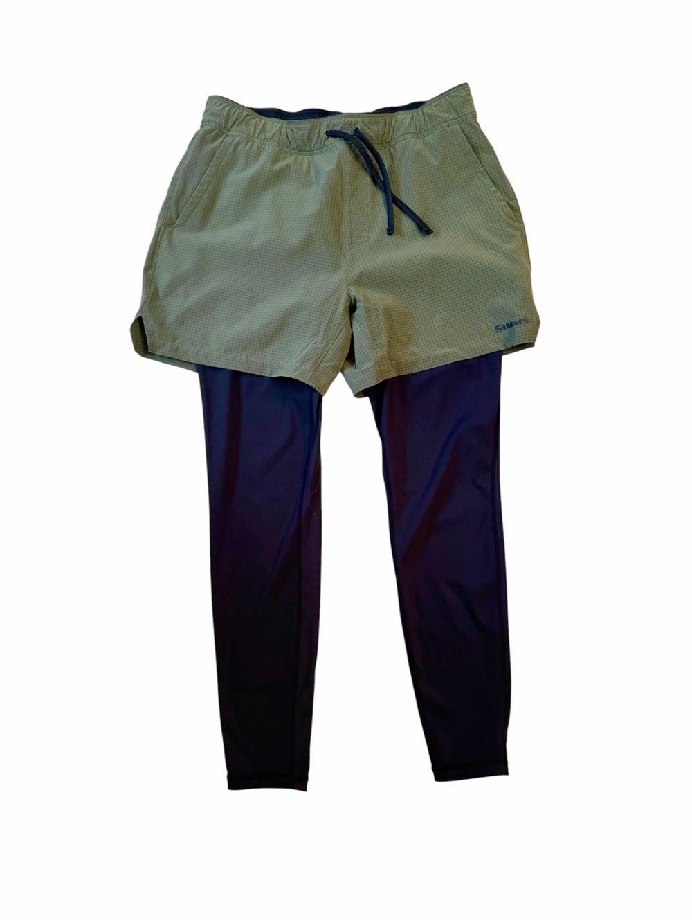 Simms Shorts Attached Leggings Like New Latitude Bicomp Olive & Black Size M